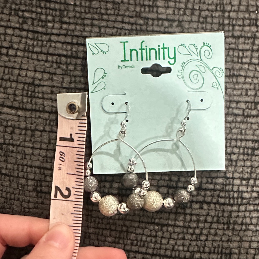 Infinity Silver And Gold Beaded Earrings